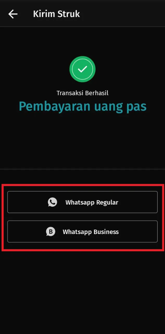 Cara mengirim struk pembayaran